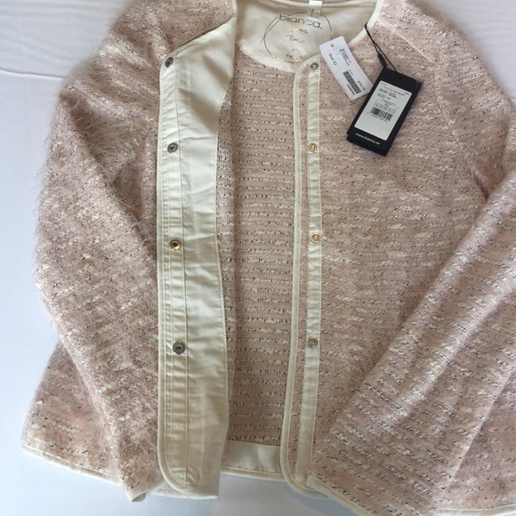 Bianca Fuzzy Light Pink Cardigan Sz 12 NWT - Picture 5 of 8